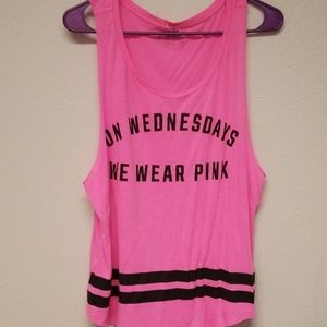 on Wednesdays we wear pink muscle tank